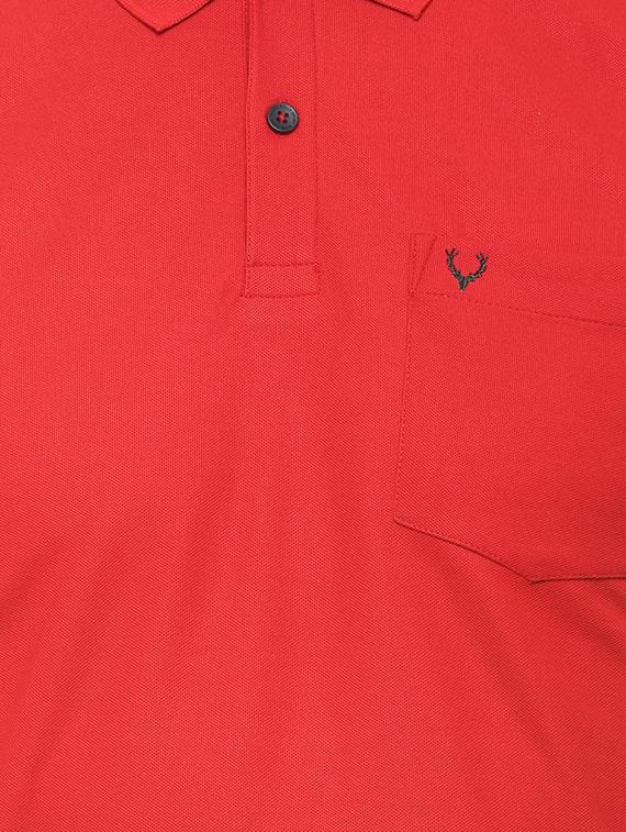 red solid polo t-shirt - 16107659 - Zoom Image - 4