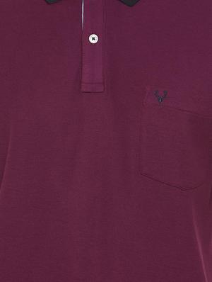 purple solid polo t-shirt - 16107676 - Standard Image - 4