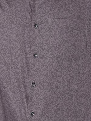 grey paisley printed formal shirt - 16107694 - Standard Image - 4