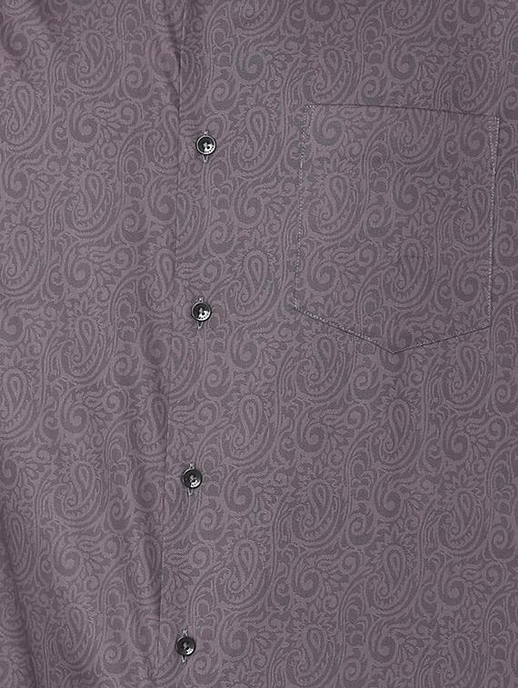 grey paisley printed formal shirt - 16107694 - Zoom Image - 4