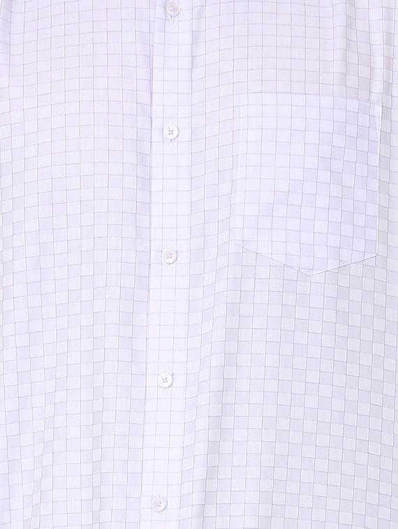 white checkered formal shirt - 16107747 - Zoom Image - 4