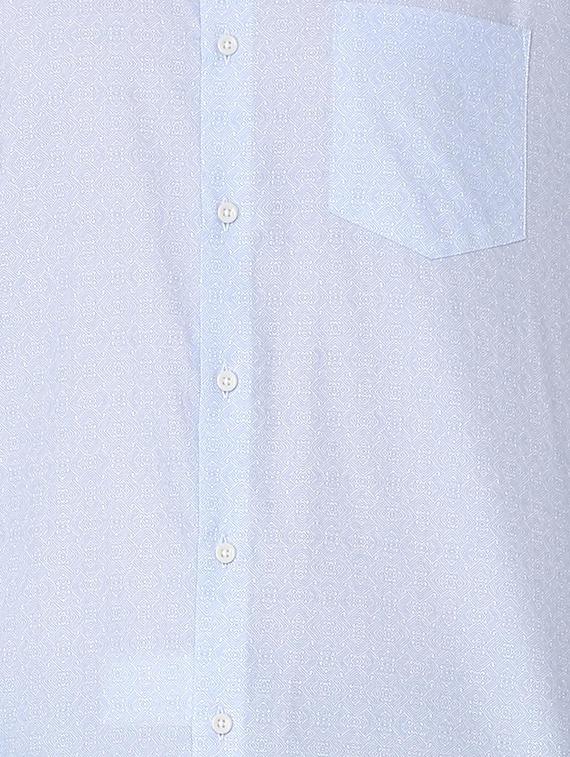 light blue printed formal shirt - 16107760 - Zoom Image - 4