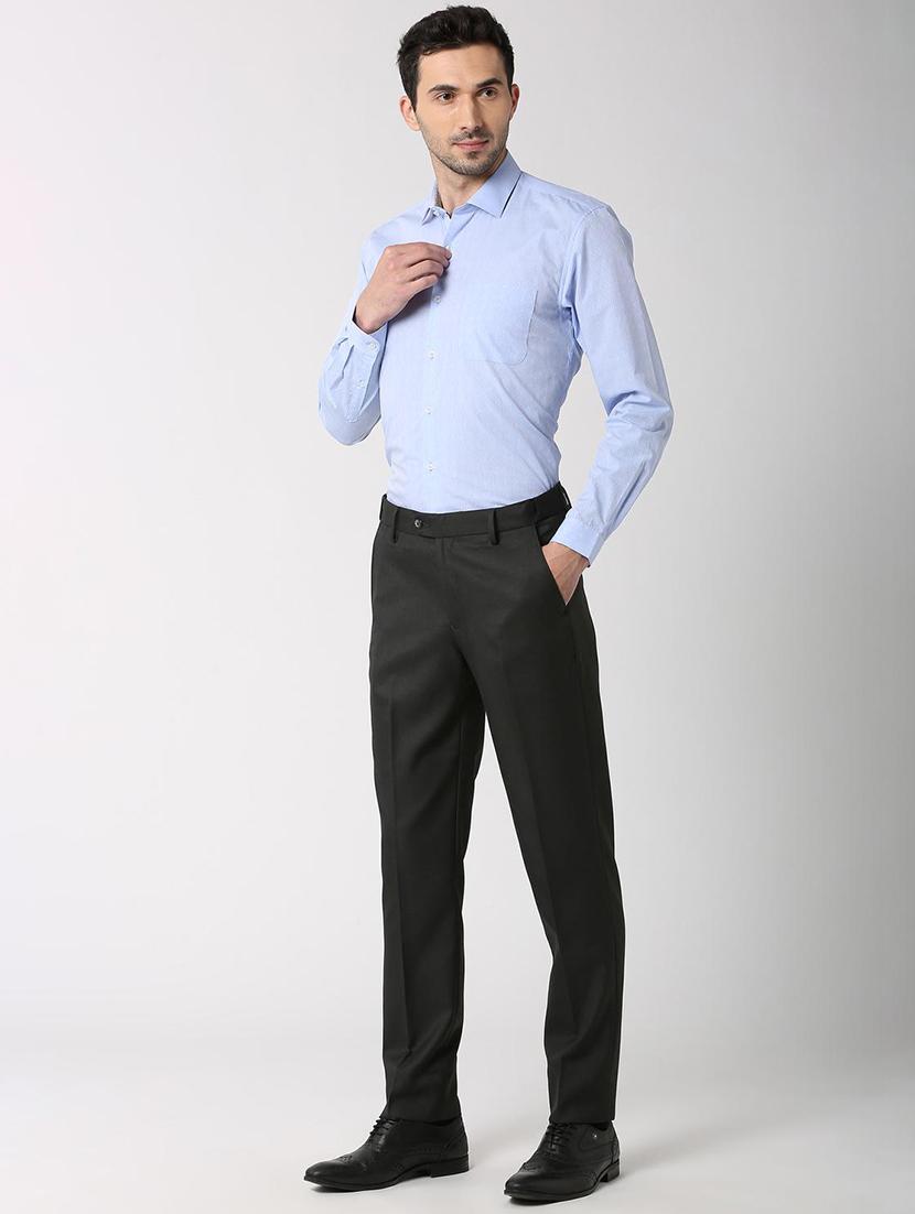 blue self design formal shirt - 16107790 - Zoom Image - 4