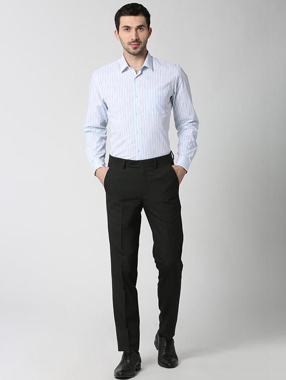 blue striped formal shirt - 16107811 - Zoom Image - 4