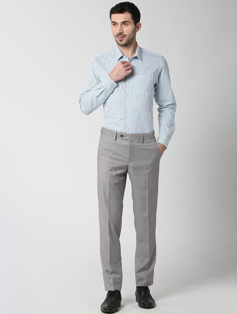 blue striped formal shirt - 16107814 - Zoom Image - 4