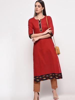Solid straight kurta - 16108285 - Standard Image - 4