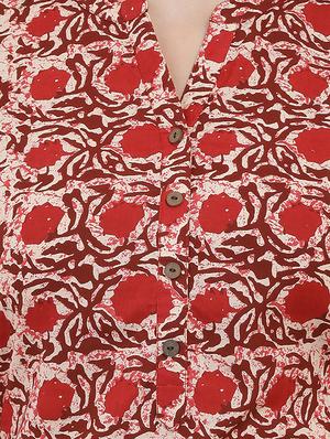 dabu floral straight kurta - 16108662 - Standard Image - 4