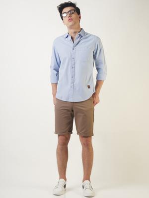 brown solid shorts - 16108793 - Standard Image - 4