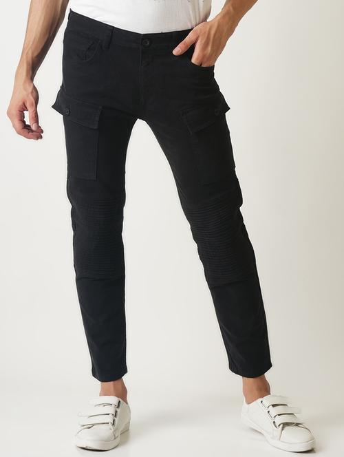black solid cargos - 16108806 - Standard Image - 1