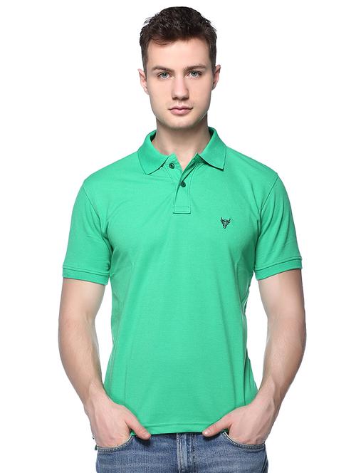 green solid polo t-shirt - 16109035 - Standard Image - 1