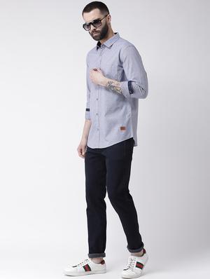 blue printed casual shirt - 16109483 - Standard Image - 4