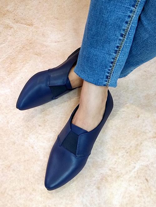 blue slip on formal shoes - 16109606 - Standard Image - 1