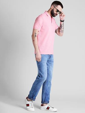 pink solid polo t-shirt - 16109673 - Standard Image - 4