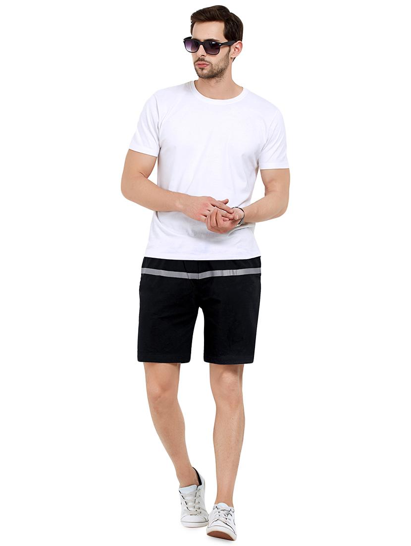 black color block shorts - 16109761 - Zoom Image - 4