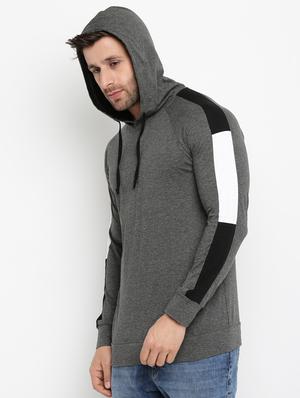 grey hooded raglan tshirt - 16109798 - Standard Image - 4