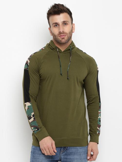 green raglan hooded tshirt - 16109800 - Standard Image - 1