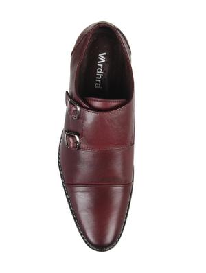 maroon leather monk straps - 16110680 - Standard Image - 4