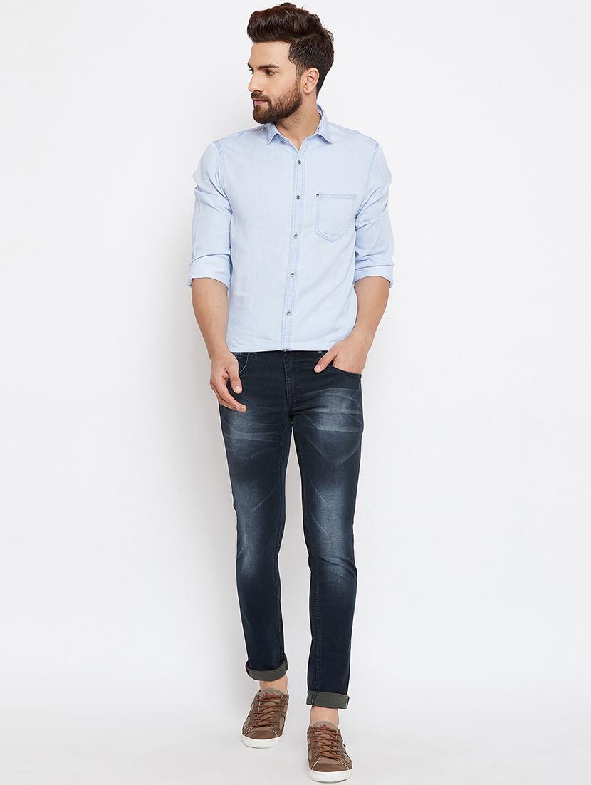 blue heavy washed jeans - 16110801 - Zoom Image - 4