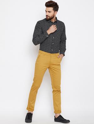 brown cotton blend chinos - 16110825 - Standard Image - 4