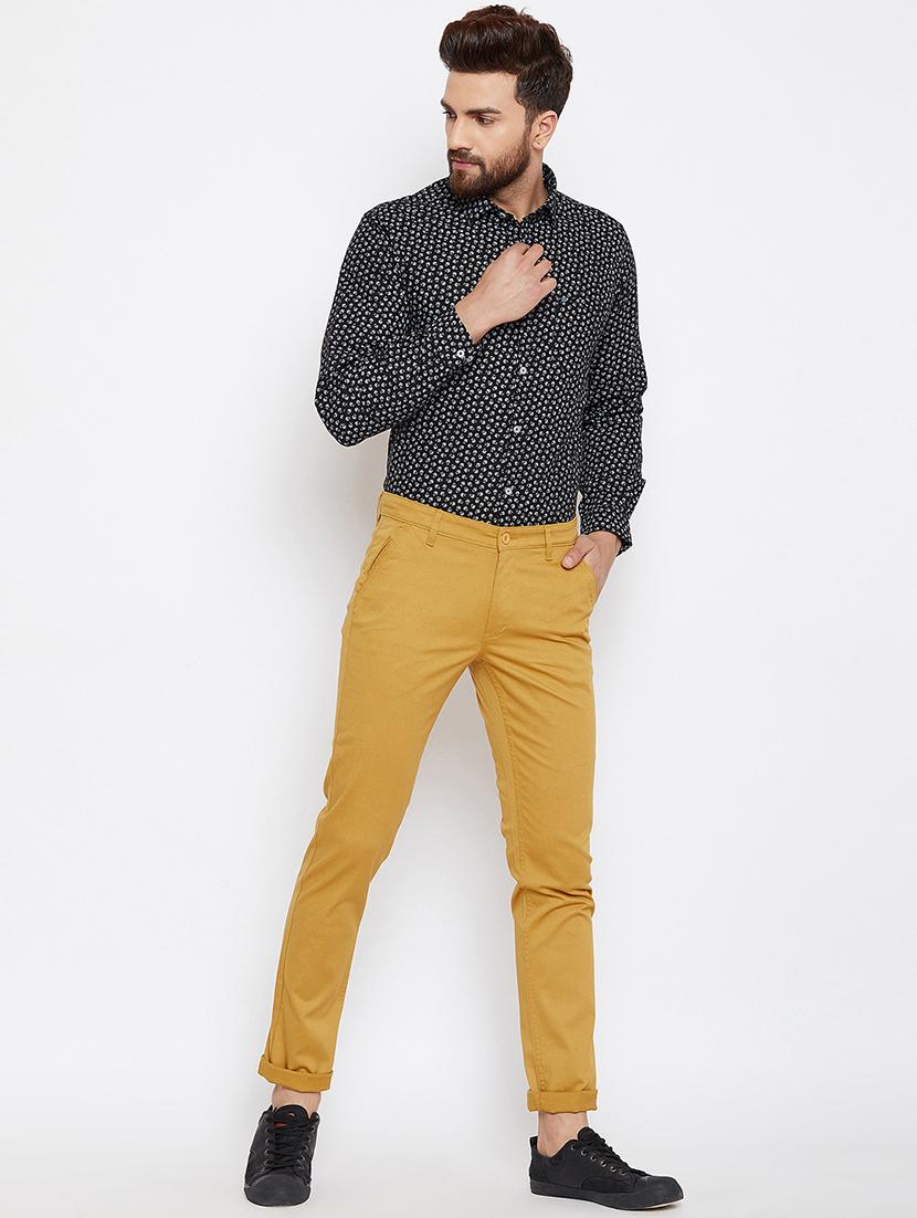 brown cotton blend chinos - 16110825 - Zoom Image - 4