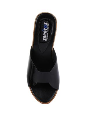 black slip on sandals - 16111592 - Standard Image - 4