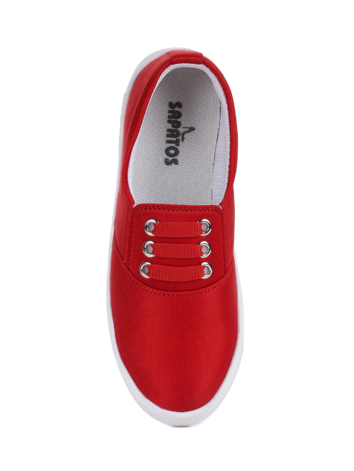red slip on casual shoes - 16111600 - Zoom Image - 4