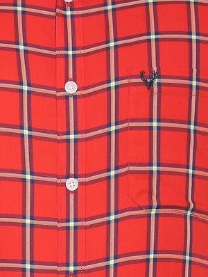 red checkered casual shirt - 16112258 - Standard Image - 4