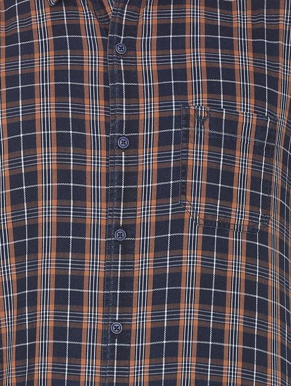 blue checkered casual shirt - 16112260 - Zoom Image - 4