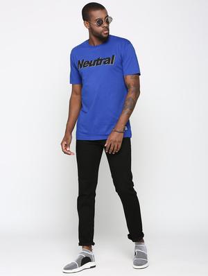 blue typographic chest print t-shirt - 16112317 - Standard Image - 4
