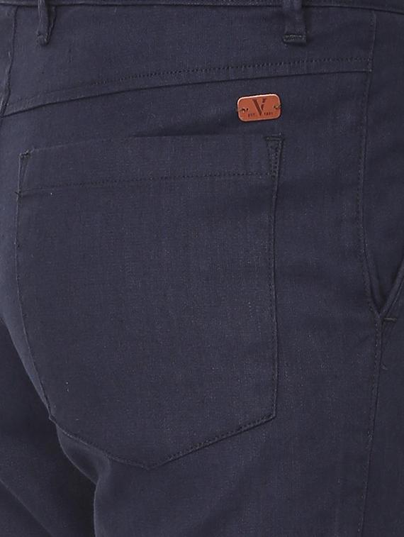 navy blue cotton blend shorts - 16112392 - Zoom Image - 4