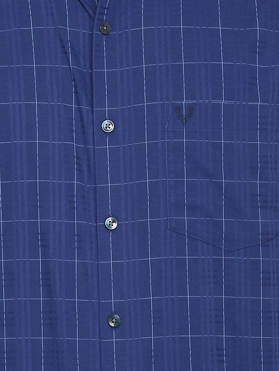 blue checkered casual shirt - 16113639 - Zoom Image - 4