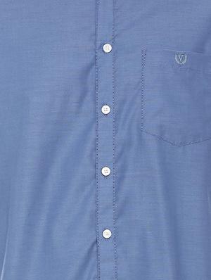 blue solid casual shirt - 16113658 - Standard Image - 4