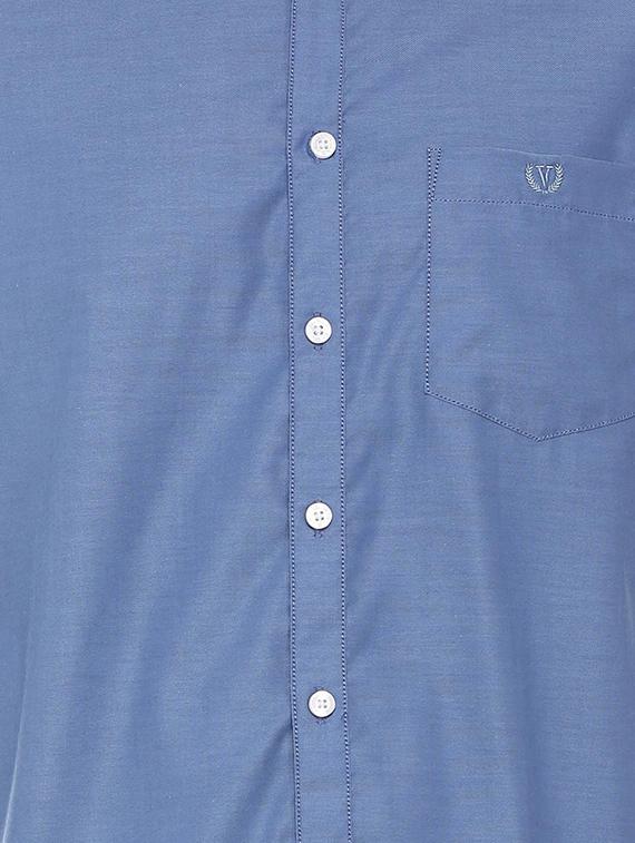 blue solid casual shirt - 16113658 - Zoom Image - 4