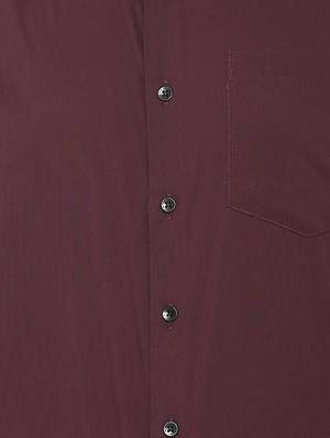 maroon solid formal shirt - 16113662 - Standard Image - 4