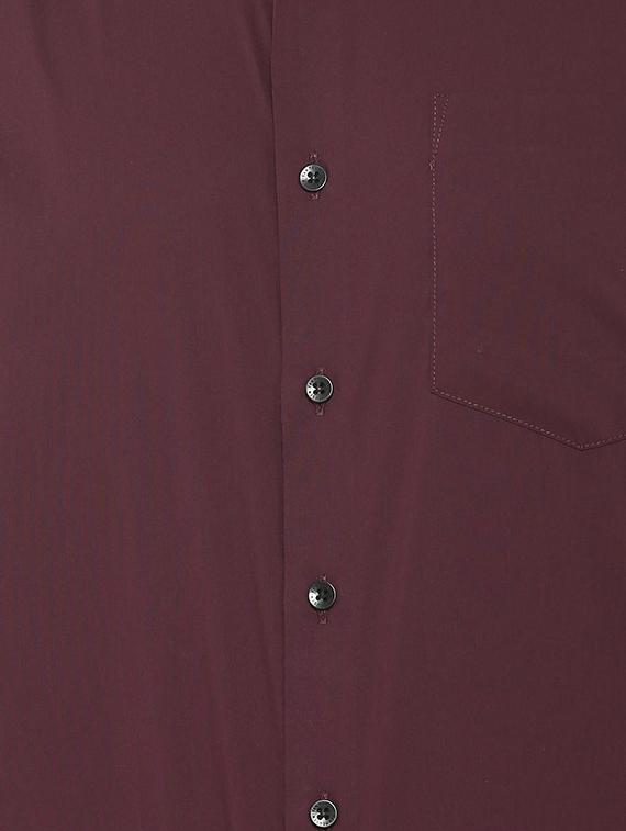 maroon solid formal shirt - 16113662 - Zoom Image - 4