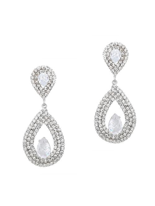 silver zinc drop earring - 16114186 - Standard Image - 1