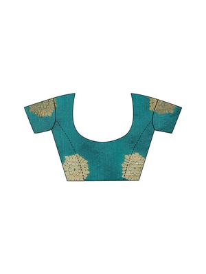 floral zari motif banarasi saree with blouse - 16114453 - Standard Image - 4