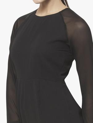 sheer raglan sleeved jumpsuit - 16114467 - Standard Image - 4
