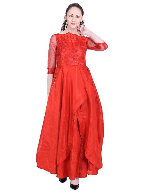 boat neck embellished gown - 16114524 - Standard Image - 1