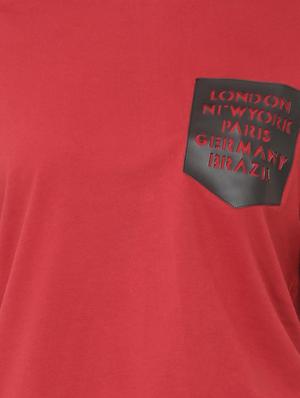 leather patch dropped shoulder tee - 16114652 - Standard Image - 4