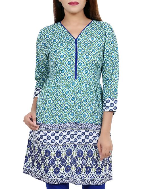 geometrical printed a-line kurti - 16114739 - Very Small Image - 1