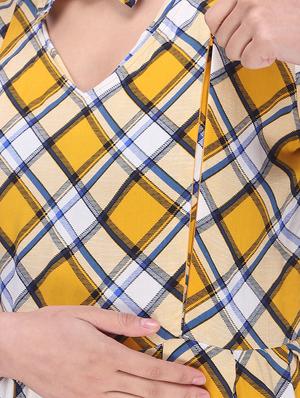 checkered maternity wear dress - 16114820 - Standard Image - 4