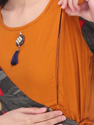 tie knot color block maternity wear dress - 16114832 - Standard Image - 4