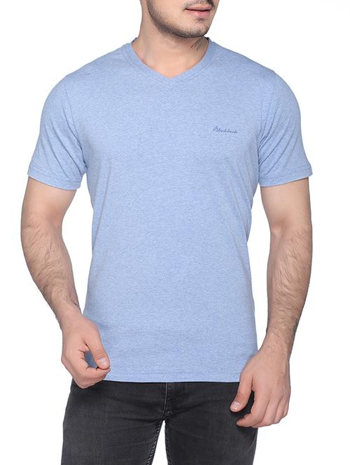 blue solid t-shirt - 16119732 - Standard Image - 1