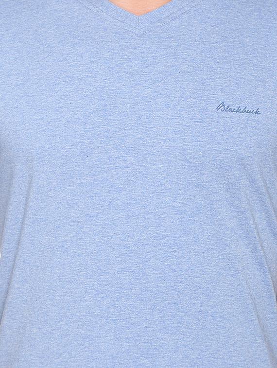 blue solid t-shirt - 16119732 - Zoom Image - 4
