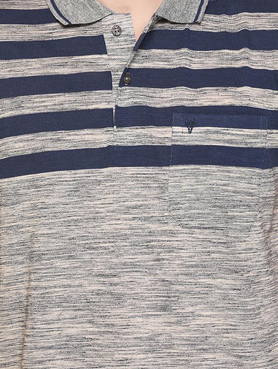grey striped polo t-shirt - 16119745 - Zoom Image - 4