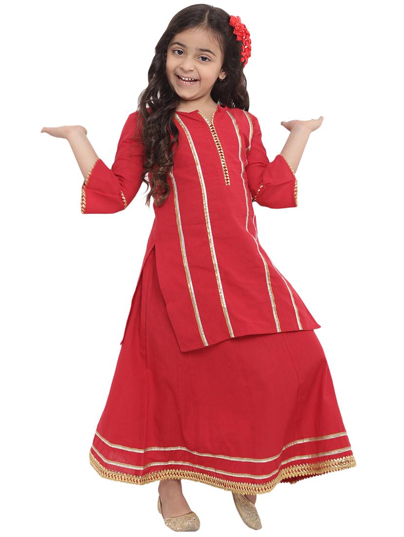 red cotton suit set - 16128720 - Zoom Image - 4