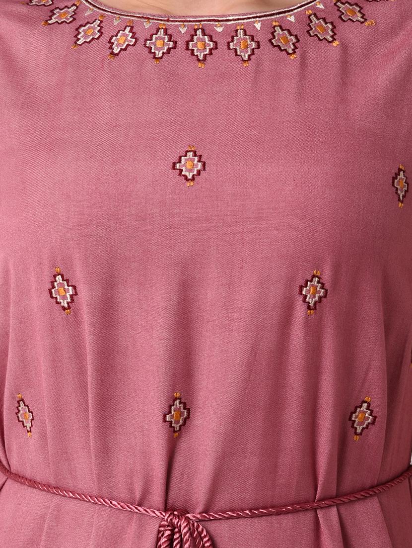ruffled hem embroidered maxi dress - 16128768 - Zoom Image - 4