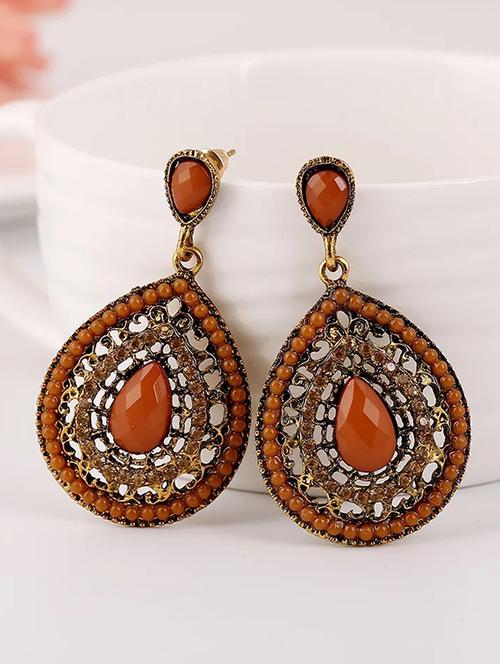 brown drop earring - 16129423 - Standard Image - 1
