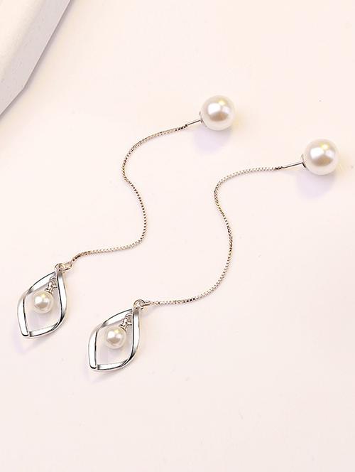 silver drop earring - 16129426 - Standard Image - 1
